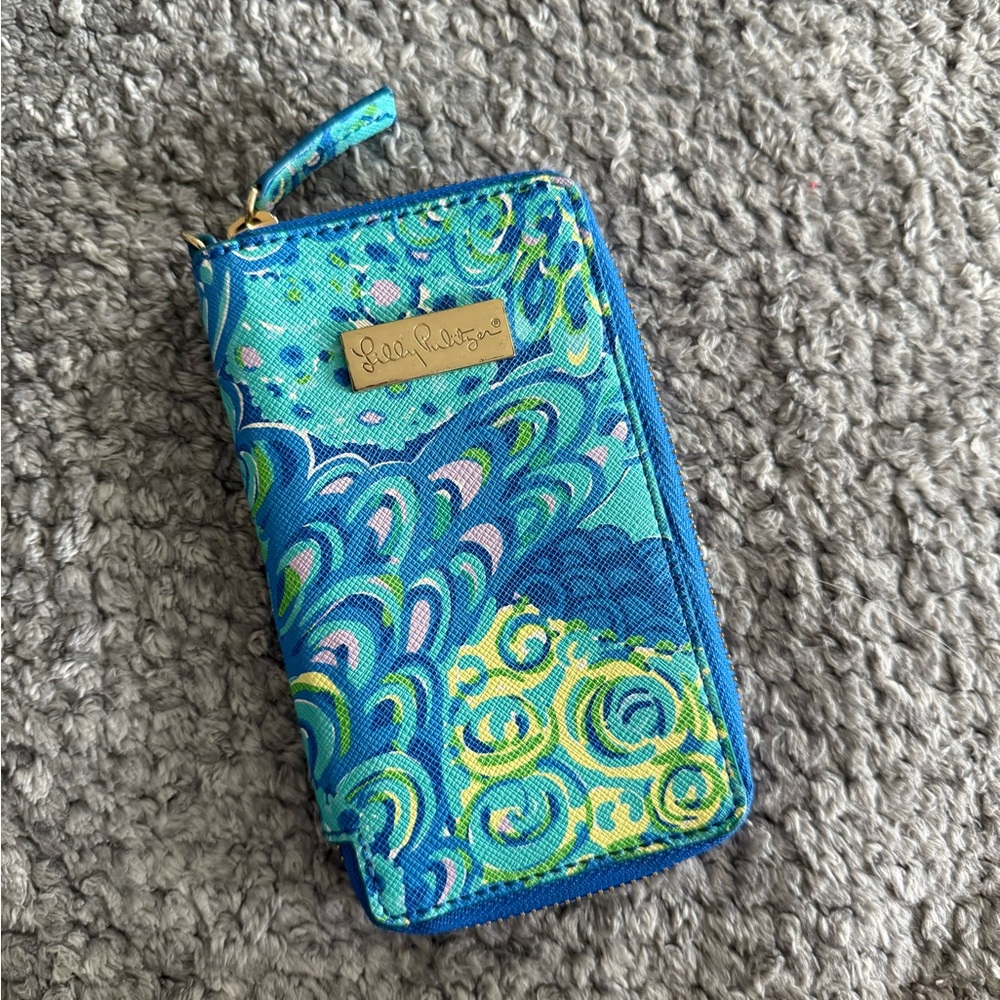 Lilly Pulitzer Blue and Yellow Swirl Wallet